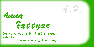 anna hattyar business card